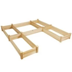 Discount ✔️ Costway Raised Garden Bed Wooden Garden Box Planter Container U-Shaped Bed 92.5x95x11in 😀 -Planters Sales Store unnamed file 261