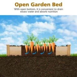 Discount ✔️ Costway Raised Garden Bed Wooden Garden Box Planter Container U-Shaped Bed 92.5x95x11in 😀 -Planters Sales Store unnamed file 263