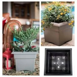 Best Pirce π 2pk Veranda Deck Box Square Planter Black - Bloem π