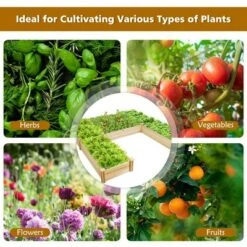 Discount ✔️ Costway Raised Garden Bed Wooden Garden Box Planter Container U-Shaped Bed 92.5x95x11in 😀 -Planters Sales Store unnamed file 264