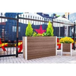 Discount ✨ Vita Urbana Large Parklette Rectangular Planter - New England Arbors Espresso ⌛ -Planters Sales Store unnamed file 2646