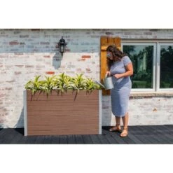 Discount ✨ Vita Urbana Large Parklette Rectangular Planter - New England Arbors Espresso ⌛ -Planters Sales Store unnamed file 2650