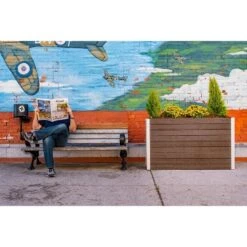 Discount ✨ Vita Urbana Large Parklette Rectangular Planter - New England Arbors Espresso ⌛ -Planters Sales Store unnamed file 2651