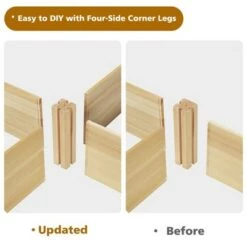 Discount ✔️ Costway Raised Garden Bed Wooden Garden Box Planter Container U-Shaped Bed 92.5x95x11in 😀 -Planters Sales Store unnamed file 267