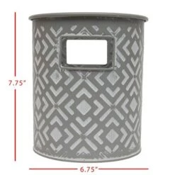 Brand new ❤️ Flower Tin Gray Metal Planter - Foreside Home & Garden 😍 -Planters Sales Store unnamed file 2673