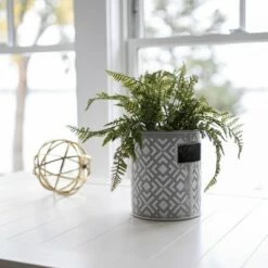 Brand new ❤️ Flower Tin Gray Metal Planter - Foreside Home & Garden 😍 -Planters Sales Store unnamed file 2674