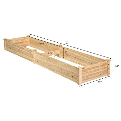 Outlet ๐งจ Costway Wooden Vegetable Raised Garden Bed Backyard Patio Grow Flowers Planter ๐ 3 Outlet ๐งจ Costway Wooden Vegetable Raised Garden Bed Backyard Patio Grow Flowers Planter ๐