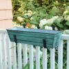 Outlet ⭐ 22"W Rectangular Flower Box Green Patina Galvanized Steel with Black Wrought Iron Clamp-On Brackets - ACHLA Designs ✔️ -Planters Sales Store unnamed file 2690