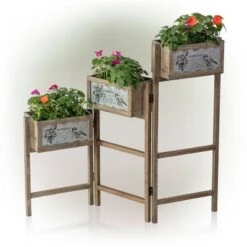 Discount ❤️ 3 Tier Rectangular Wooden Plant Stand With Metal Plate - Alpine Corporation 🎉 -Planters Sales Store unnamed file 2718
