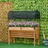 Top 10 🎉 Outsunny Wood Raised Garden Bed with Sunshade Canopy, Planting Box, Outdoor Vegetable Flower Container, Orange and Black 😍 -Planters Sales Store unnamed file 2720