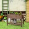 Wholesale ❤️ Outsunny 49'' x 21'' x 34'' Raised Garden Bed w/ 8 Grow Grids, Outdoor Wood Plant Box Stand w/ Folding Side Tables and Lockable Wheels for Vegetable Flower Herb 😍 -Planters Sales Store unnamed file 2725