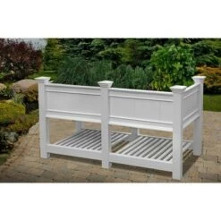 Discount ✔️ Cambridge Rectangular Planter And Ext Kit - White - Vita 😉 -Planters Sales Store unnamed file 2731