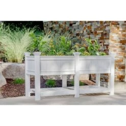 Discount ✔️ Cambridge Rectangular Planter And Ext Kit - White - Vita 😉 -Planters Sales Store unnamed file 2733