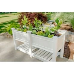 Discount ✔️ Cambridge Rectangular Planter And Ext Kit - White - Vita 😉 -Planters Sales Store unnamed file 2737