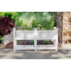 Discount ✔️ Cambridge Rectangular Planter And Ext Kit - White - Vita 😉 -Planters Sales Store unnamed file 2738