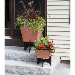 Promo ✨ 22.25"Hx16.25"W Indoor/Outdoor Square Copper Plated Galvanized Steel Flower Box with Black Wrought Iron Plant Stand - ACHLA Designs ✔️ -Planters Sales Store unnamed file 2745