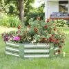Buy 🎁 Sunnydaze Decor Sunnydaze Corrugated Galvanized Steel Hexagon Raised Garden Bed Kit for Vegetables, Plants, and Flowers - 40" W x 12" H - Silver ✨