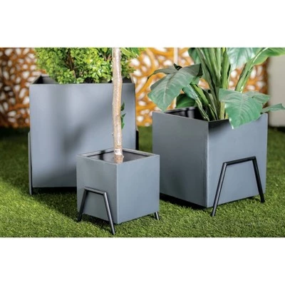 Hot Sale ✔️ Olivia & May Set of 4 Modern Square Tin Plant Stands Black - Olivia & May ⭐ 3 Hot Sale ✔️ Olivia & May Set of 4 Modern Square Tin Plant Stands Black - Olivia & May ⭐
