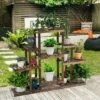Cheap 🔔 Costway 6-Tier Flower Wood Stand Plant Display Rack Multifunctional Storage Shelf 😍