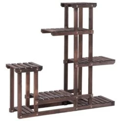 Best deal 👏 Costway Outdoor Wooden Plant Flower Display Stand 6 Wood Shelf Storage Rack Garden 💯 -Planters Sales Store unnamed file 2830
