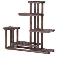 Best deal 👏 Costway Outdoor Wooden Plant Flower Display Stand 6 Wood Shelf Storage Rack Garden 💯 -Planters Sales Store unnamed file 2832