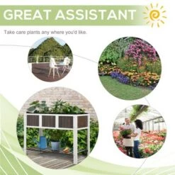 Best Sale 🌟 Outsunny 47'' Wooden Raised Garden Bed with Countryside Design Elevated Planter Box Stand with Spacious Area for Planting Open Storage Shelf 😉 -Planters Sales Store unnamed file 286