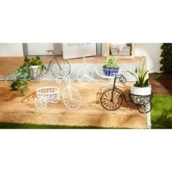 Best deal 👏 Zingz & Thingz 10.9" Indoor/Outdoor Iron Bicycle Plant Stand Black - Zings & Thingz 🔥 -Planters Sales Store unnamed file 2887