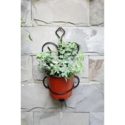 Cheapest ✔️ Iron Single Pot Novelty Wall Planter With Distressed Detail Black/Gold - Ore International ✨ -Planters Sales Store unnamed file 2899