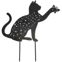 Deals 🔔 Farmlyn Creek 2 Pack Cat Statue Stakes for Yard and Garden Décor, Lawn Decoration Accessories, Black Metal 👏 -Planters Sales Store unnamed file 2968