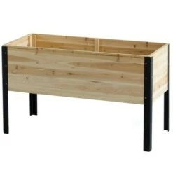 Brand new 👏 Gardenised Elevated Outdoor Raised Rectangular Planter Bed Box Solid Wood with Steel Legs, Natural 🥰