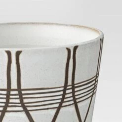 Promo 🔔 Lines Stoneware Outdoor Planter - Opalhouse™ Black/white 🤩 -Planters Sales Store unnamed file 2993