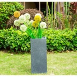 Flash Sale ❤️ Rosemead Home & Garden, Inc. Kante Lightweight Concrete and Fiberglass Modern Rectangular Outdoor Planter - Rosemead Home & Garden, Inc Slate Gray 😉 -Planters Sales Store unnamed file 3043