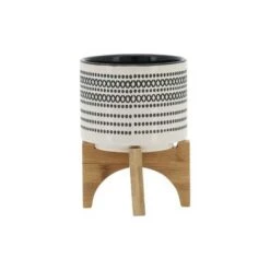 Cheapest π Aztec Planter with Wood Stand - Sagebrook Home Orange π