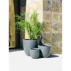 Best Pirce 🔥 Set of 3 17" Kante Lightweight Modern Seamless Outdoor Concrete Planter - Rosemead Home & Garden, Inc. Slate Gray 🌟 -Planters Sales Store unnamed file 3086