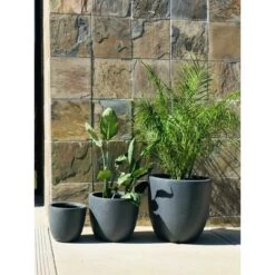 Best Pirce 🔥 Set of 3 17" Kante Lightweight Modern Seamless Outdoor Concrete Planter - Rosemead Home & Garden, Inc. Slate Gray 🌟 -Planters Sales Store unnamed file 3089