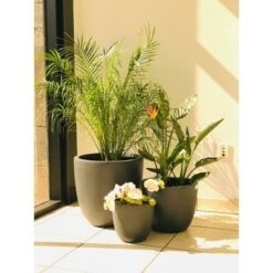 Best Pirce 🔥 Set of 3 17" Kante Lightweight Modern Seamless Outdoor Concrete Planter - Rosemead Home & Garden, Inc. Slate Gray 🌟 -Planters Sales Store unnamed file 3090