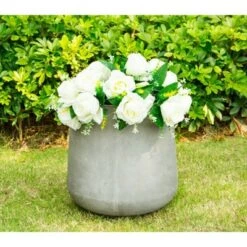 Flash Sale 👍 Kante Lightweight Outdoor Modern Footed Tulip Planter Natural Concrete Gray - Rosemead Home & Garden, Inc. 🥰 -Planters Sales Store unnamed file 3098