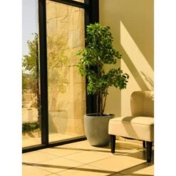 Best deal 🧨 Kante Lightweight Modern Outdoor Concrete Urn Planter Slate Gray - Rosemead Home & Garden, Inc. 🧨