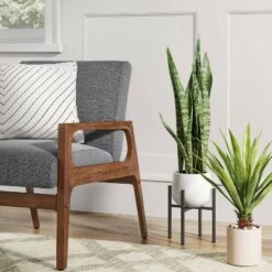 Planters Sales Store 33 Discount ✨ 12" x 8.5" Ceramic/Metal Planter Stand White - Project 62™ 🎉