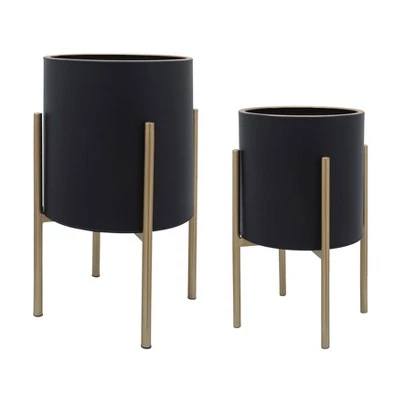Coupon 🎉 Set of 2 Planter on Metal Stand - Sagebrook Home Black/gold ✔️ 11 Coupon 🎉 Set of 2 Planter on Metal Stand - Sagebrook Home Black/gold ✔️ - Image 9