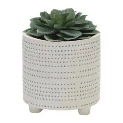 Discount 🎉 Set of 2 Ceramic Footed Planter with Dots Ivory - Sagebrook Home 🎁 -Planters Sales Store unnamed file 3148