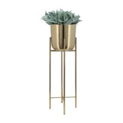 Flash Sale 🧨 Set of 3 Metal Planters on Stand - Sagebrook Home Gold 😍