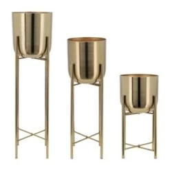 Flash Sale 🧨 Set of 3 Metal Planters on Stand - Sagebrook Home Gold 😍 -Planters Sales Store unnamed file 3170