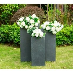 Coupon ๐ Rosemead Home & Garden, Inc. Kante Set of 3 Lightweight Concrete Rectangular Outdoor Planter Charcoal - Rosemead Home & Garden, Inc ๐