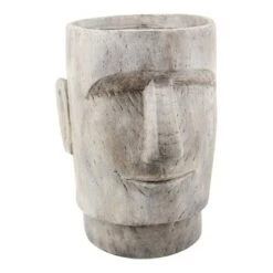 Best Sale ⭐ Resin Face Planter Gray - Sagebrook Home ❤️ -Planters Sales Store unnamed file 3179