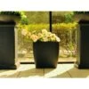 Flash Sale 😍 Kante Lightweight Modern Outdoor Concrete Oval Planter Charcoal Black - Rosemead Home & Garden, Inc. 👍