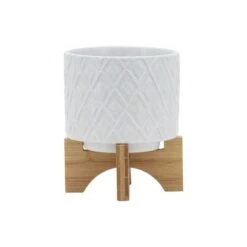 Best Sale ✨ Diamond Planter with Stand White - Sagebrook Home 👏