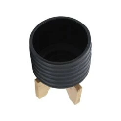 Best Sale ⭐ Textured Planter with Stand - Sagebrook Home Ivory ✨ -Planters Sales Store unnamed file 3205