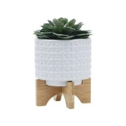 Cheap 🌟 Dotted Planter with Stand White - Sagebrook Home 💯 -Planters Sales Store unnamed file 3213