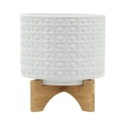 Cheap 🌟 Dotted Planter with Stand White - Sagebrook Home 💯 -Planters Sales Store unnamed file 3219